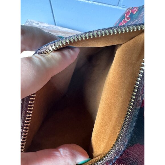 Patricia Nash Floral Tapestry Handbag W/ Black Leather Accents Adjustable Strap - Picture 14 of 14